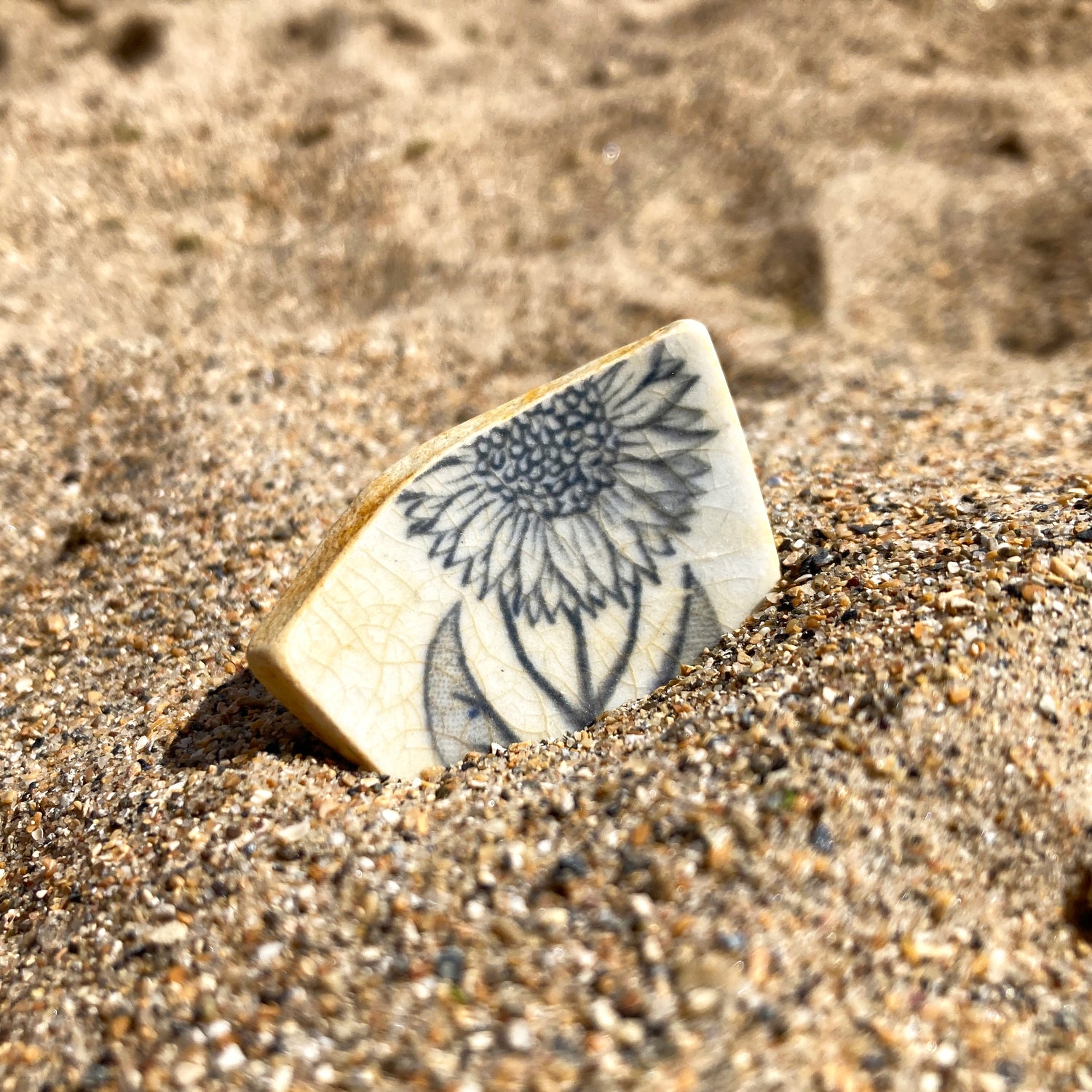 Antique Sea Pottery on the Beach