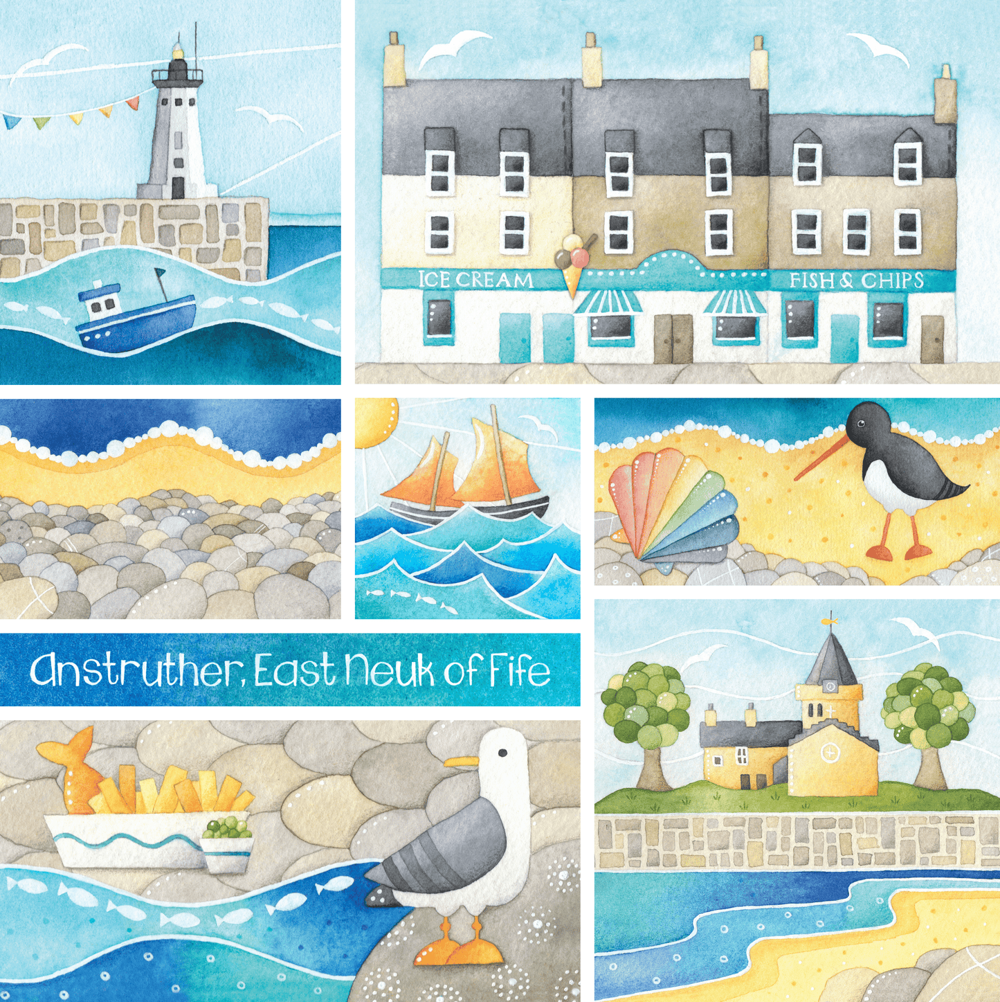 Anstruther Card - Seaside Greetings from the East Neuk of Fife - East Neuk Beach Crafts