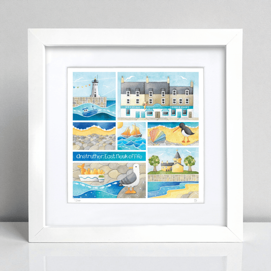 Anstruther Framed Print - Seaside Watercolour Painting
