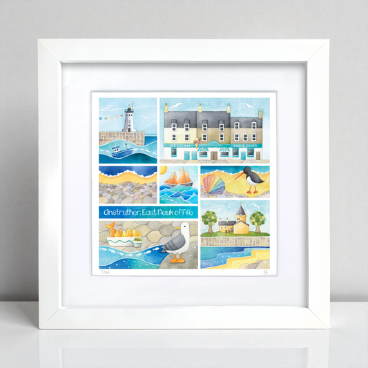 Anstruther Framed Print - Seaside Watercolour Painting
