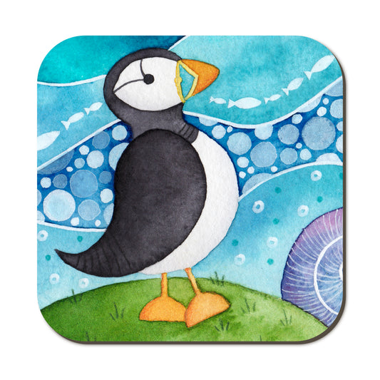 Seaside Coaster Set x4 - Puffin, Seagull, Oystercatcher, Crab - Save £2