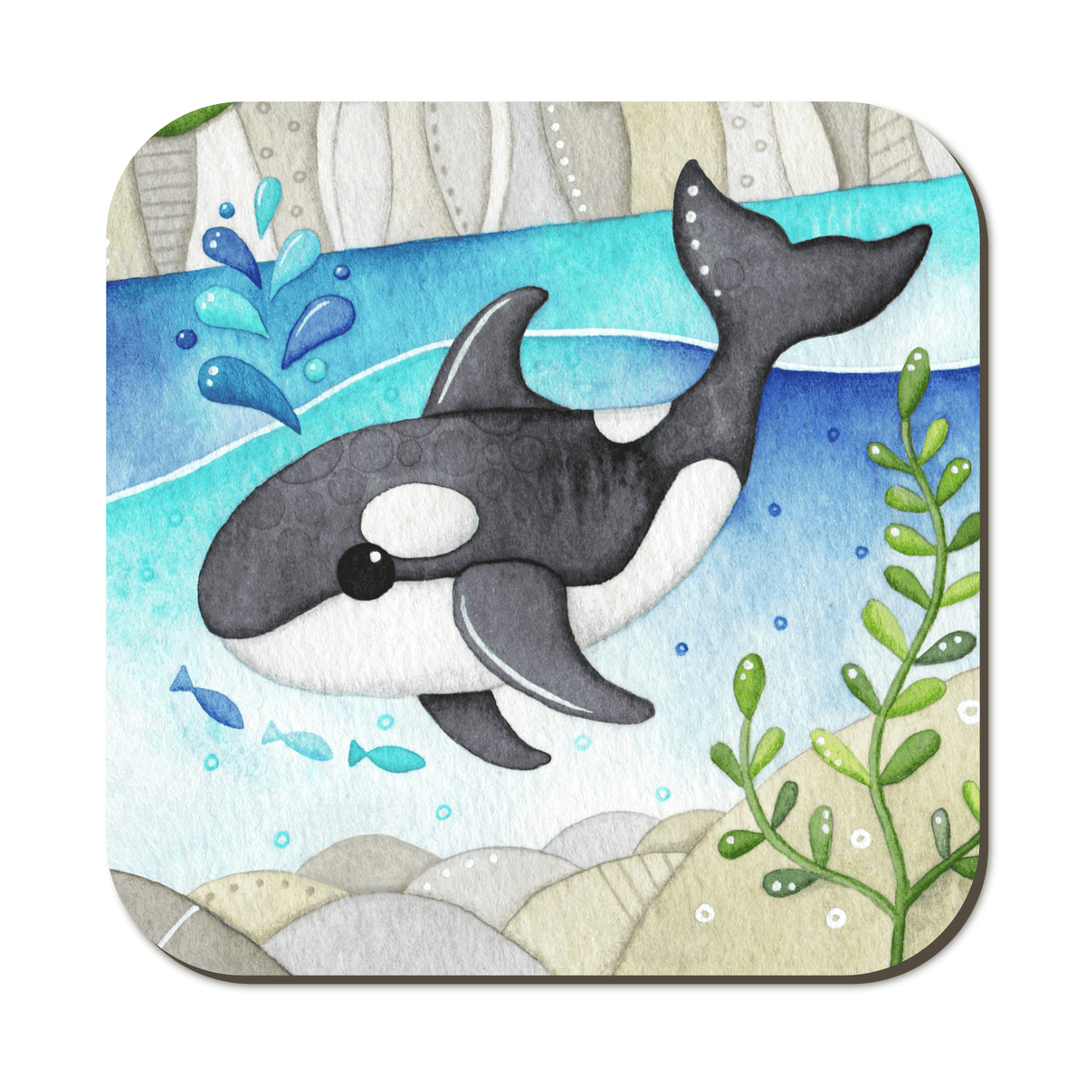 Seaside Coaster Set x4 - Orca, Gannet, Curlew, Fish - Save £2