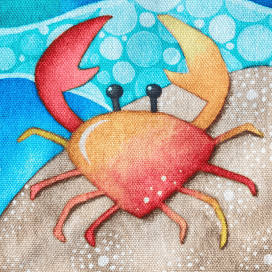 Crail Shopping Bag - Seaside Tote Bag - Crab at Crail Harbour - East Neuk Beach Crafts