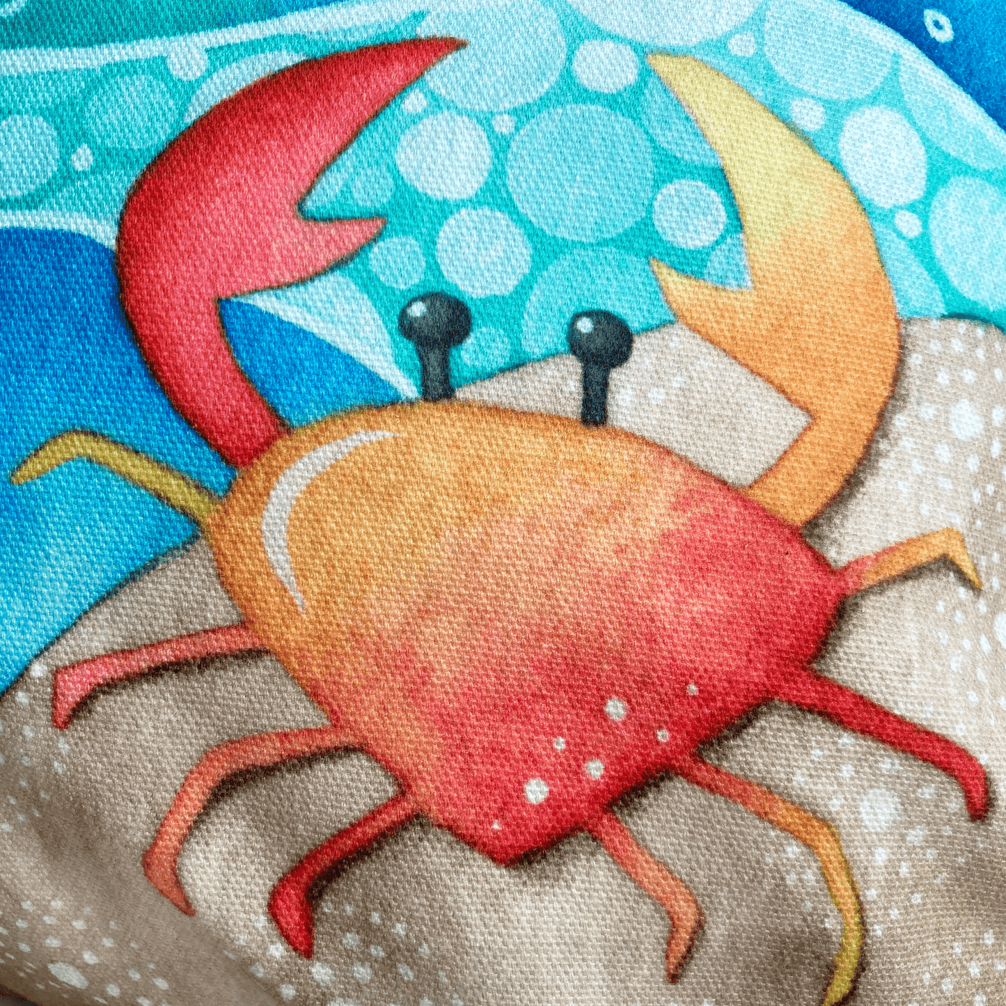 Cushion Cover - Crab at Crail Harbour - Seaside Watercolours - East Neuk Beach Crafts