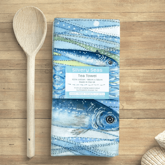 Fish Tea Towel - Nautical and Coastal Kitchen Seaside Decor - East Neuk Beach Crafts