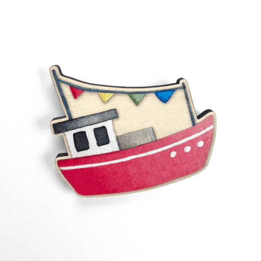 Fishing Boat Fridge Magnet - Wooden Laser Cut - East Neuk Beach Crafts