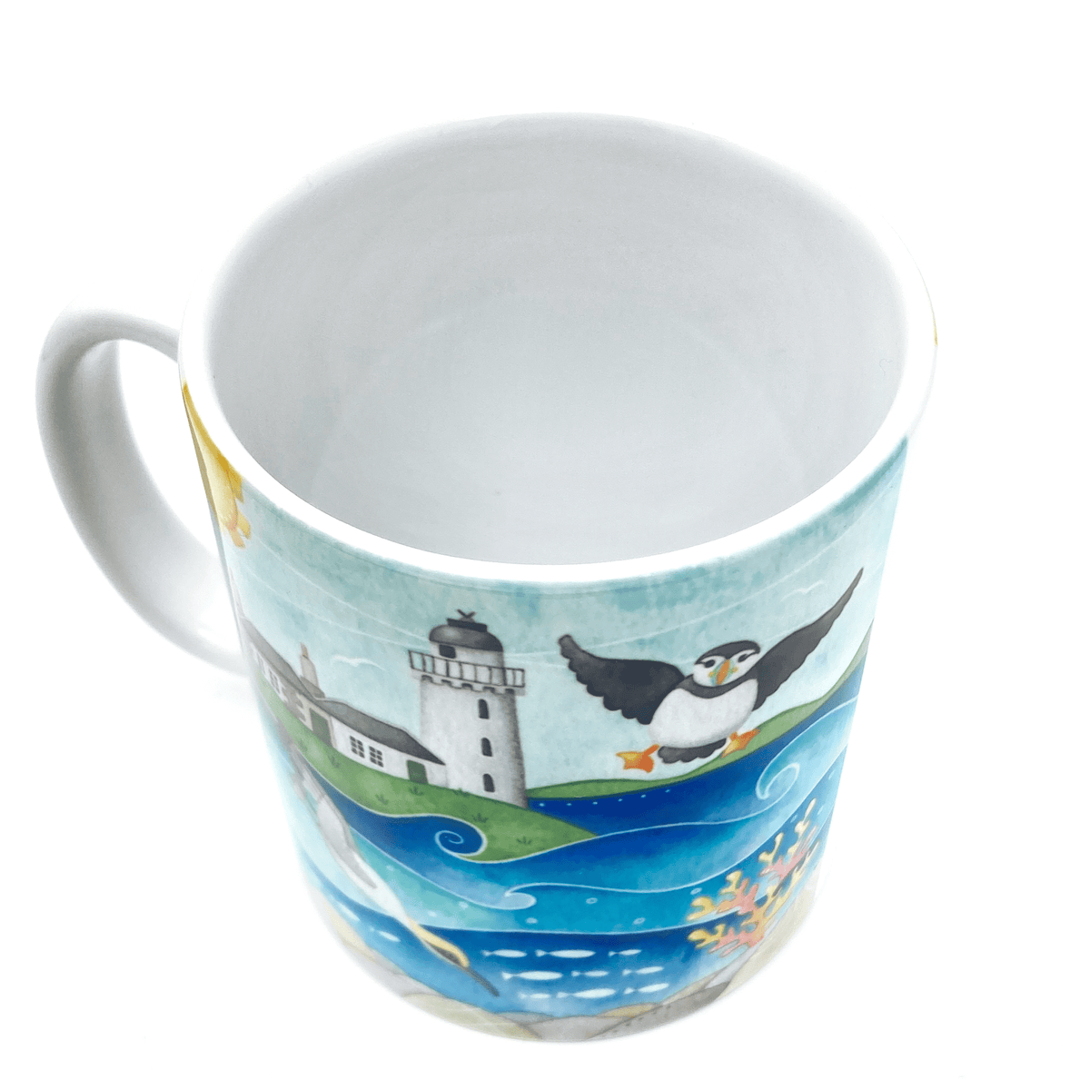 Gannet and Puffin Mug - Isle of May - Seaside Watercolours