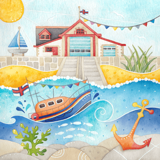 RNLI Lifeboat Mug - Anstruther - Seaside Watercolours