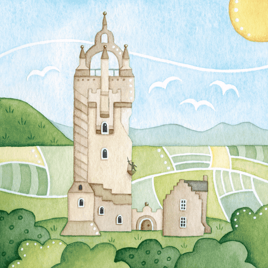 National Wallace Monument Greetings Card - Stirling - Scottish Watercolour