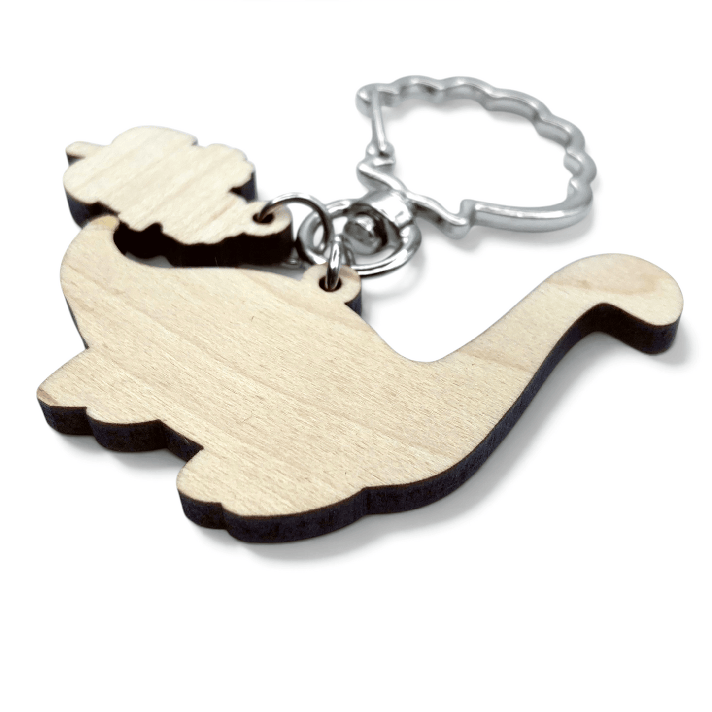Nessie Keyring - Loch Ness Monster Wooden Key Chain - East Neuk Beach Crafts