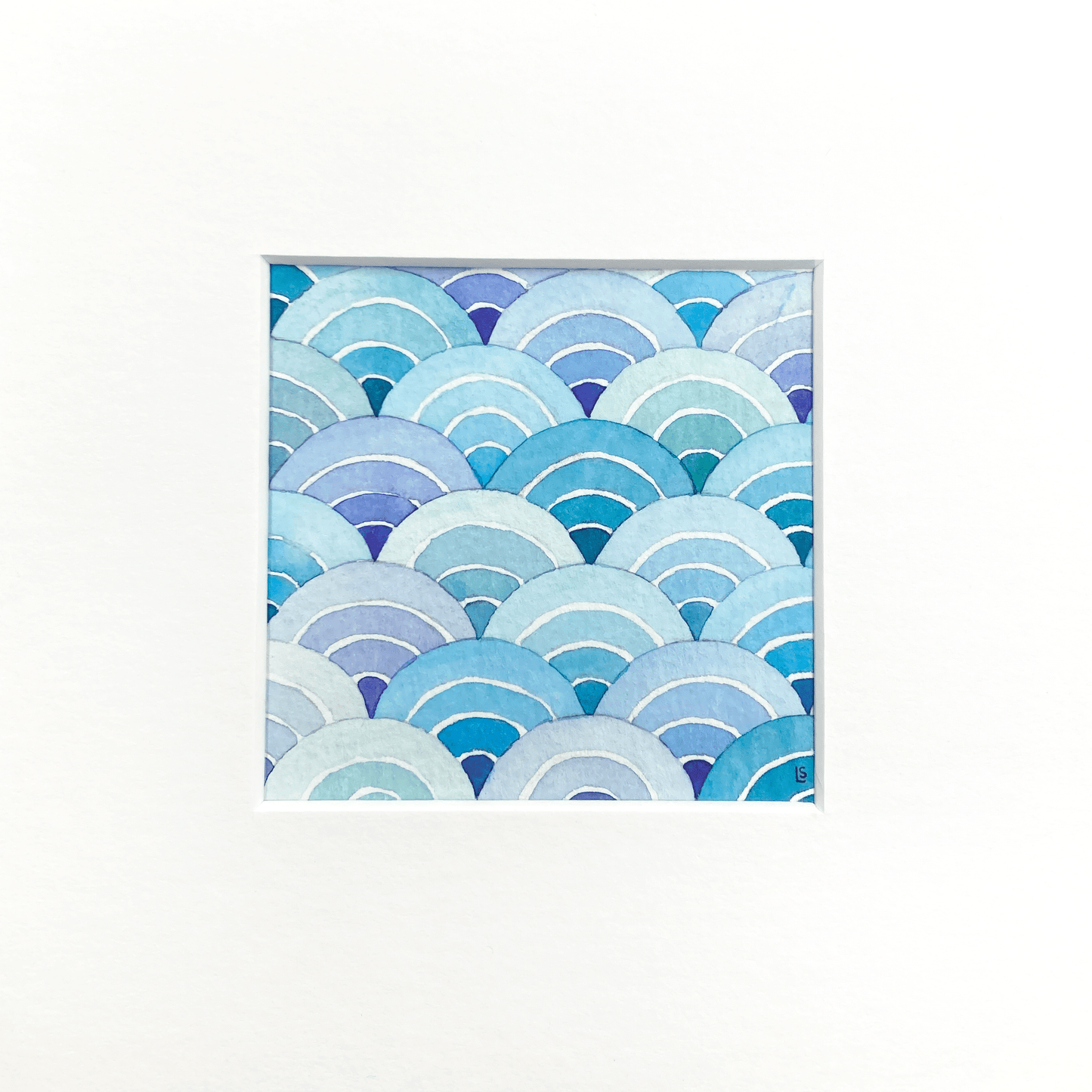 Original Watercolour Painting - Japanese Style Waves - Framed, Mounted and Signed - East Neuk Beach Crafts