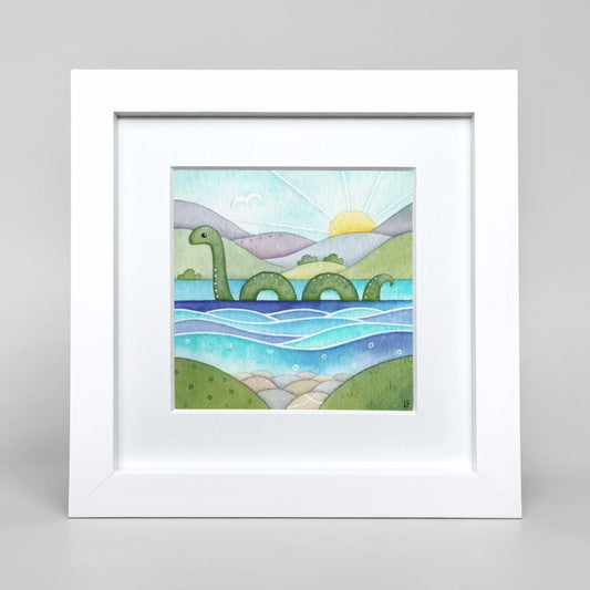 Original Watercolour Painting - Nessie the Loch Ness Monster (Humpy) - East Neuk Beach Crafts