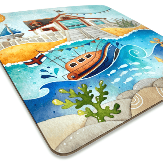 Placemat - RNLI Lifeboat at Anstruther - Seaside Table Mats - East Neuk Beach Crafts