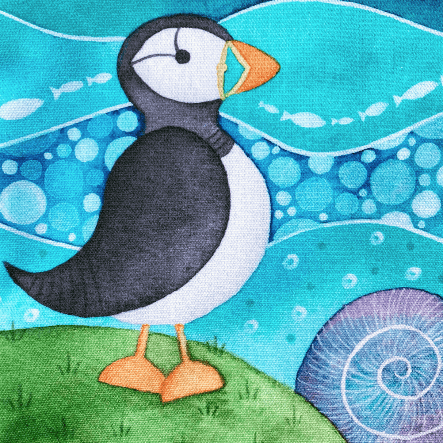Puffin Shopping Bag - Seaside Tote Bag - Puffins and the Isle of May - East Neuk Beach Crafts