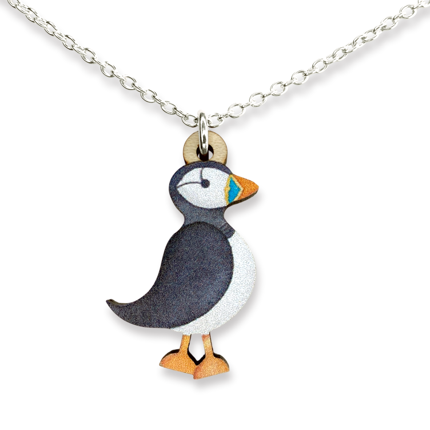 Puffin - Wooden Necklace - Maple Wood Seaside Pendant