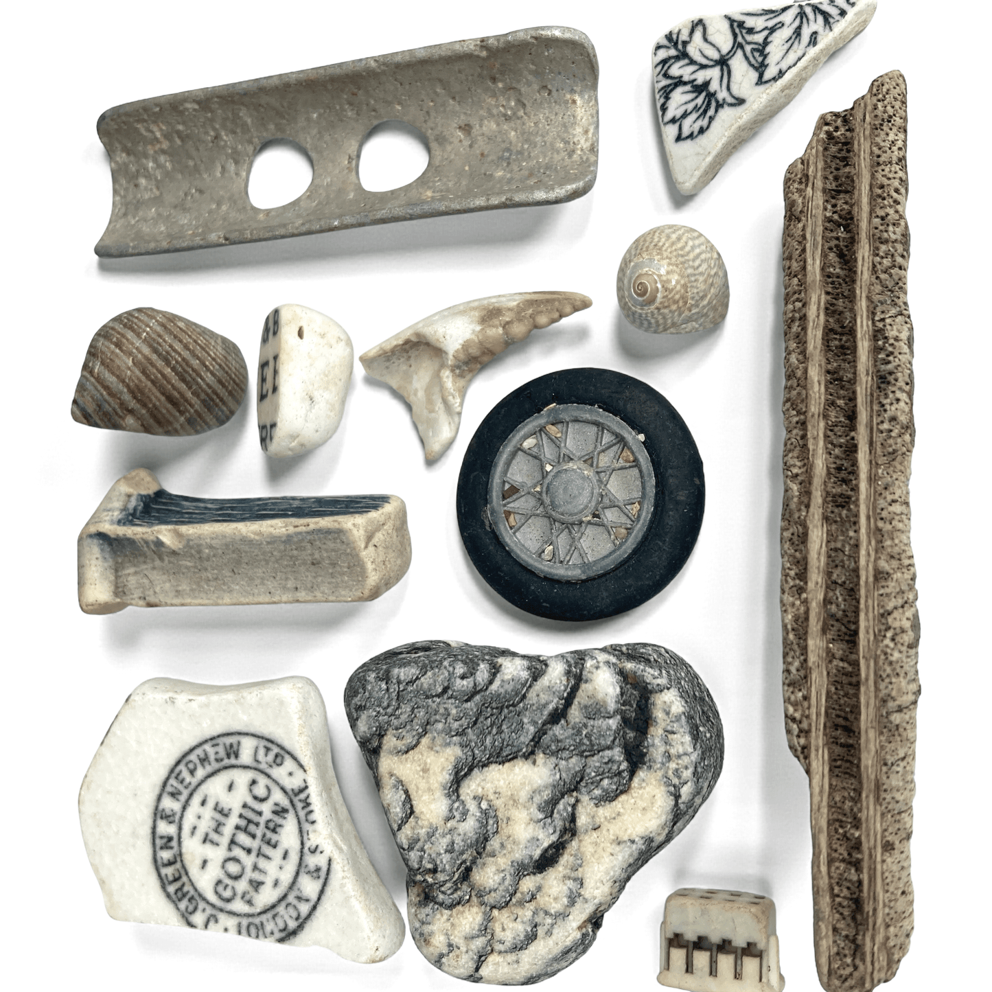 Rare Beachcombing Curiosities - Black - Framed Beach Art - East Neuk Beach Crafts