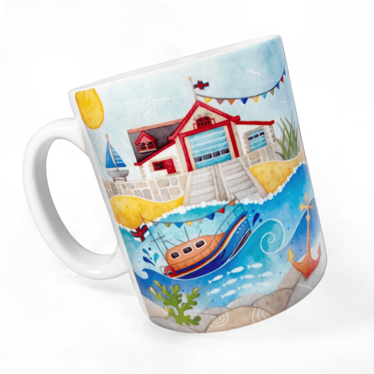 RNLI Lifeboat Mug - Anstruther - Seaside Watercolours