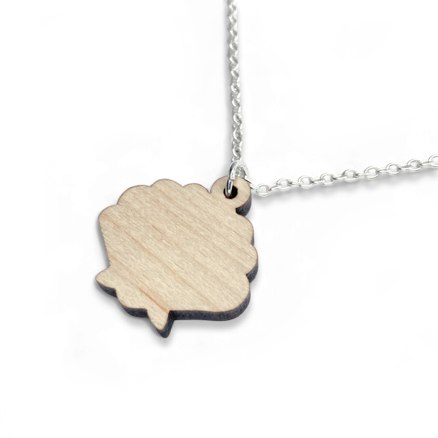 Scallop Shell - Wooden Necklace - Maple Wood Seaside Pendant