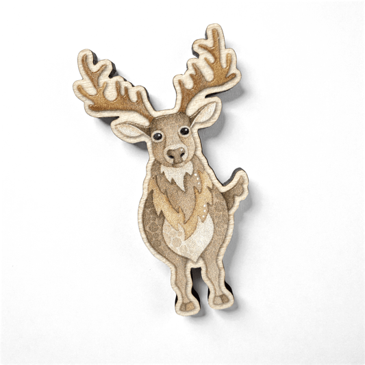 Scottish Stag Fridge Magnet - Wooden Laser Cut - East Neuk Beach Crafts