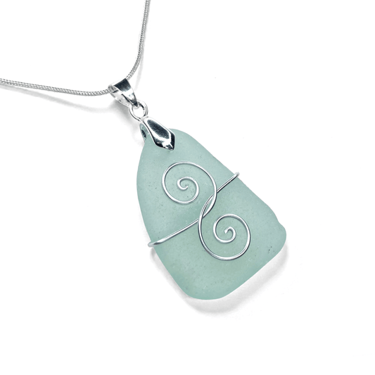 Sea Glass Necklace - Aqua Friendship Pendant - Scottish Jewellery - East Neuk Beach Crafts