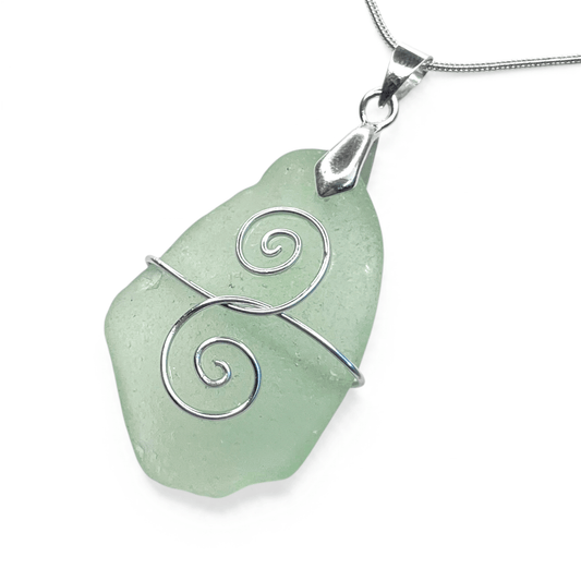 Sea Glass Necklace - Aqua Friendship Pendant - Scottish Jewellery - East Neuk Beach Crafts