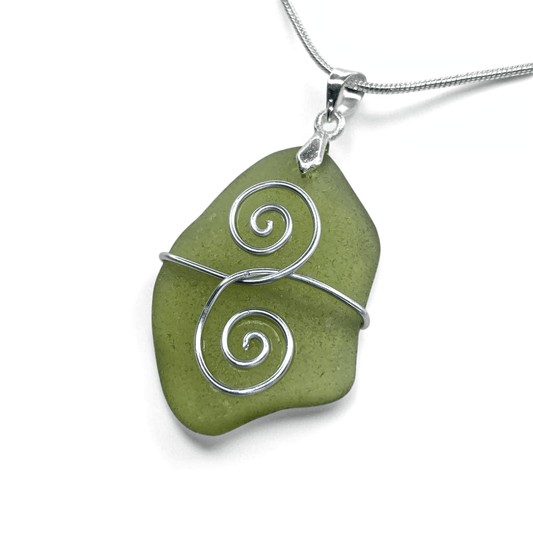 Sea Glass Necklace - Green Friendship Pendant - Scottish Jewellery - East Neuk Beach Crafts