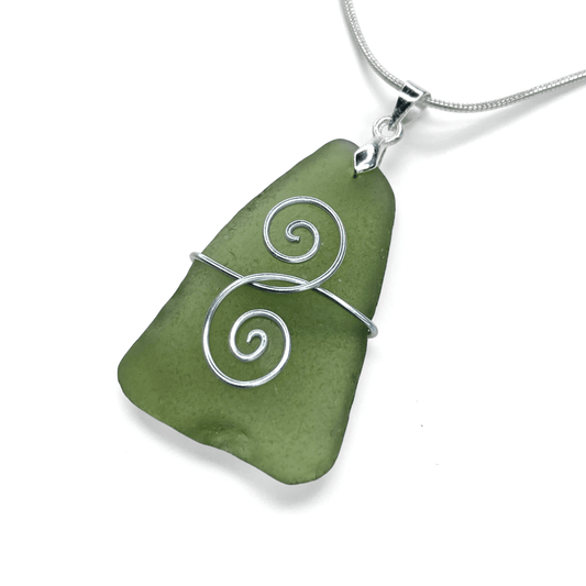 Sea Glass Necklace - Green Friendship Pendant - Scottish Jewellery - East Neuk Beach Crafts