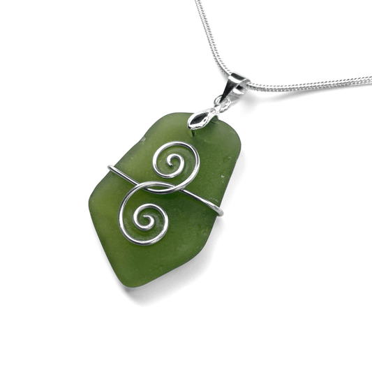 Sea Glass Necklace - Green Friendship Pendant - Scottish Jewellery - East Neuk Beach Crafts