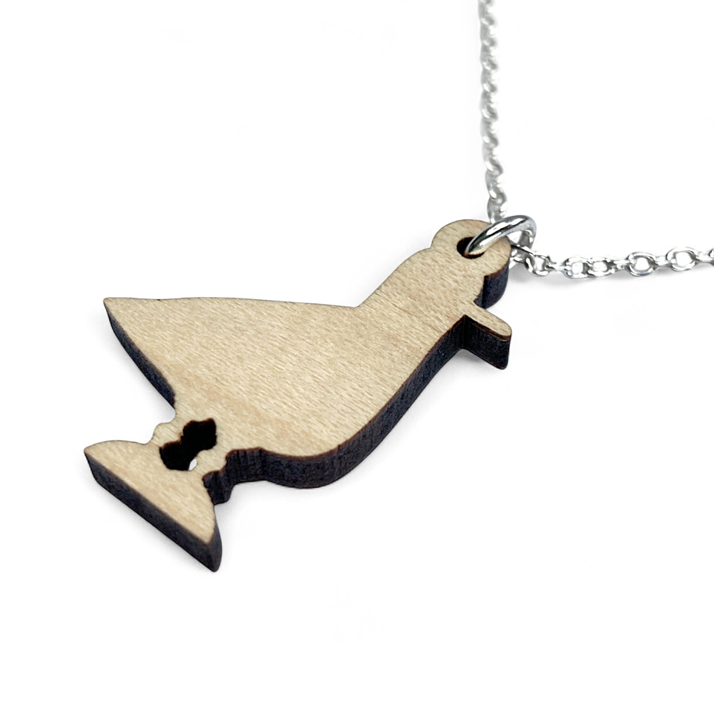 Seagull - Wooden Necklace - Maple Wood Seaside Pendant
