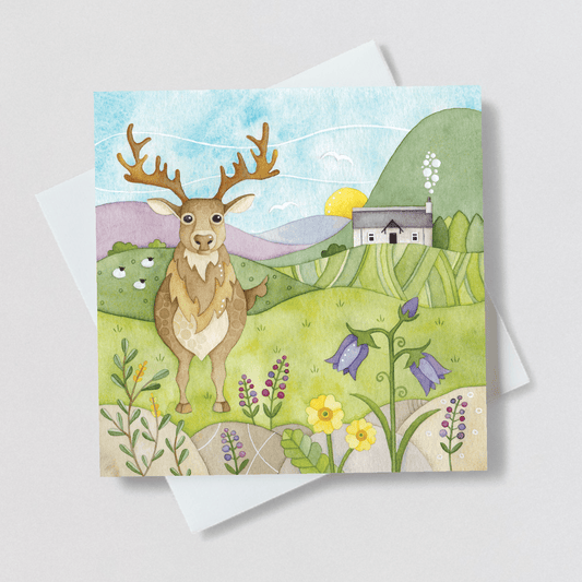 Stag Greetings Card - Scottish Highlands Watercolour - East Neuk Beach Crafts