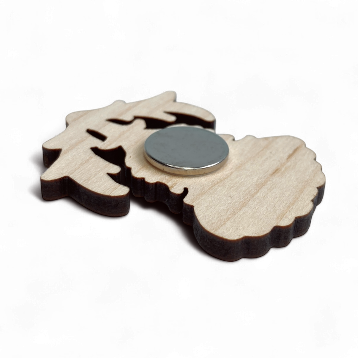 Wooden Thistle Fridge Magnet - Maple Wood