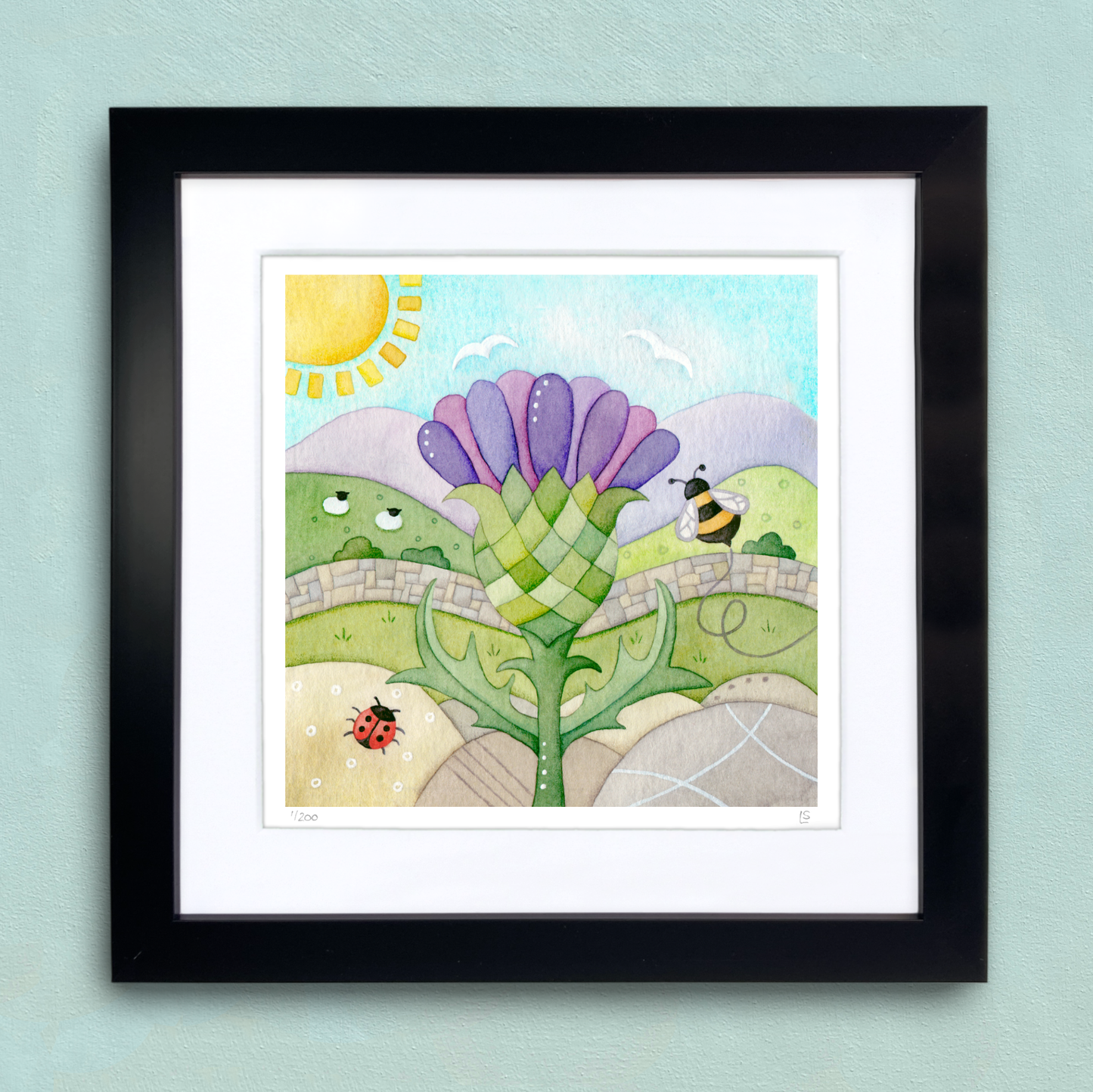 Framed Print - Highland Thistle - Scottish Watercolour Painting