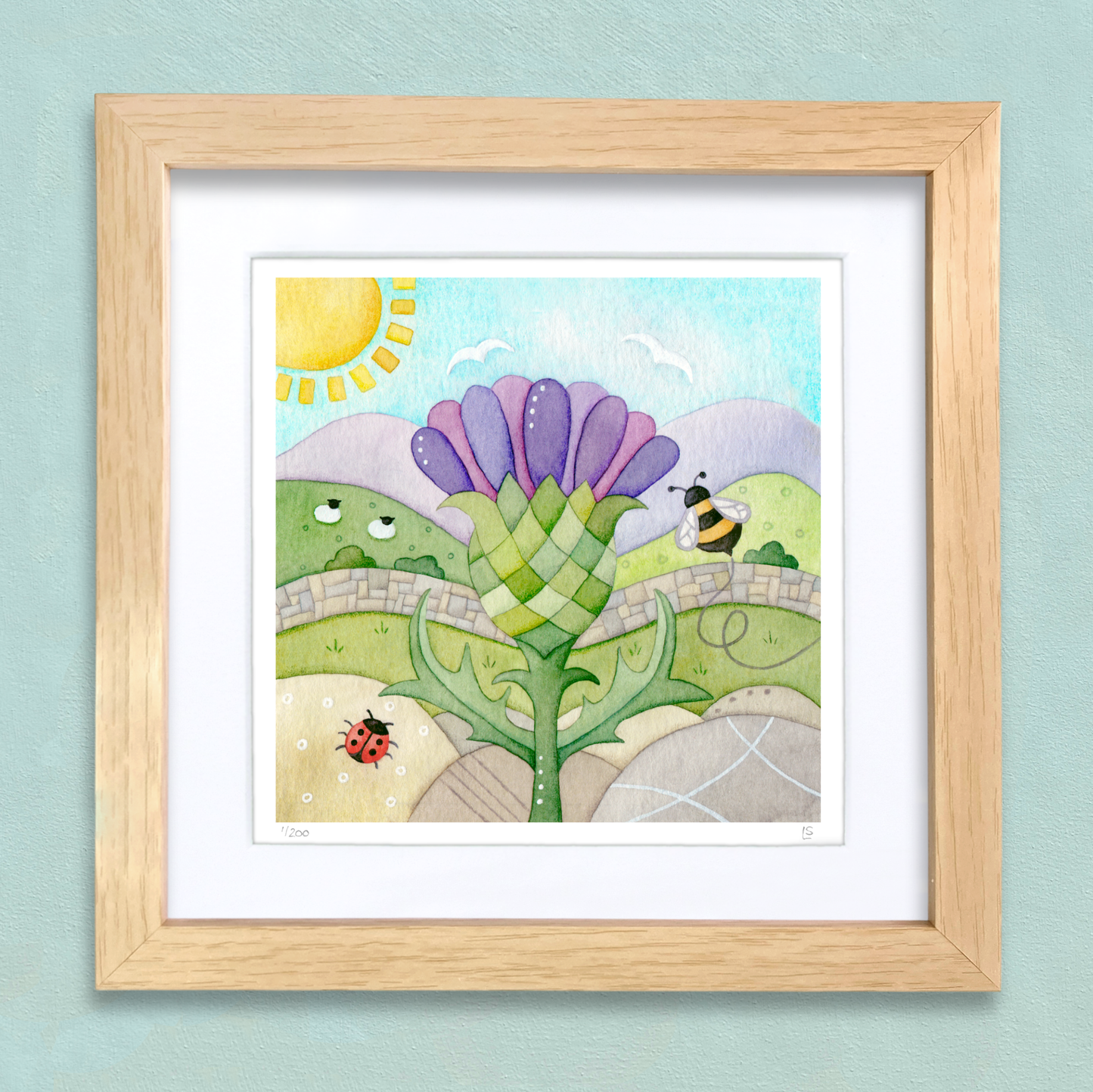 Framed Print - Highland Thistle - Scottish Watercolour Painting