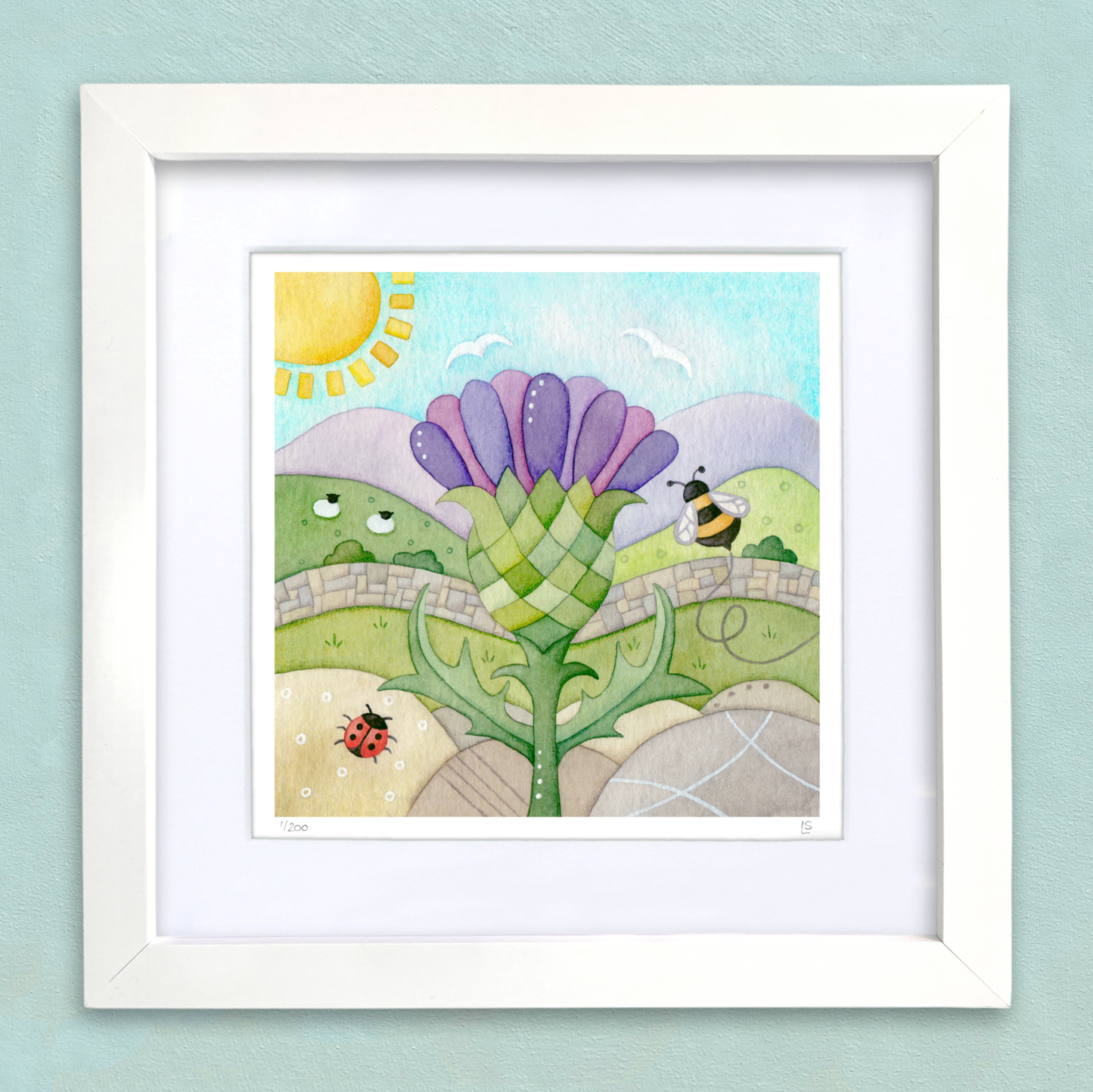Framed Print - Highland Thistle - Scottish Watercolour Painting