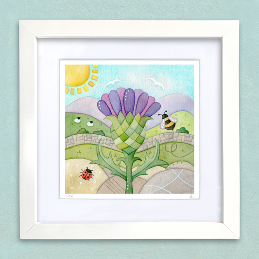 Framed Print - Highland Thistle - Scottish Watercolour Painting