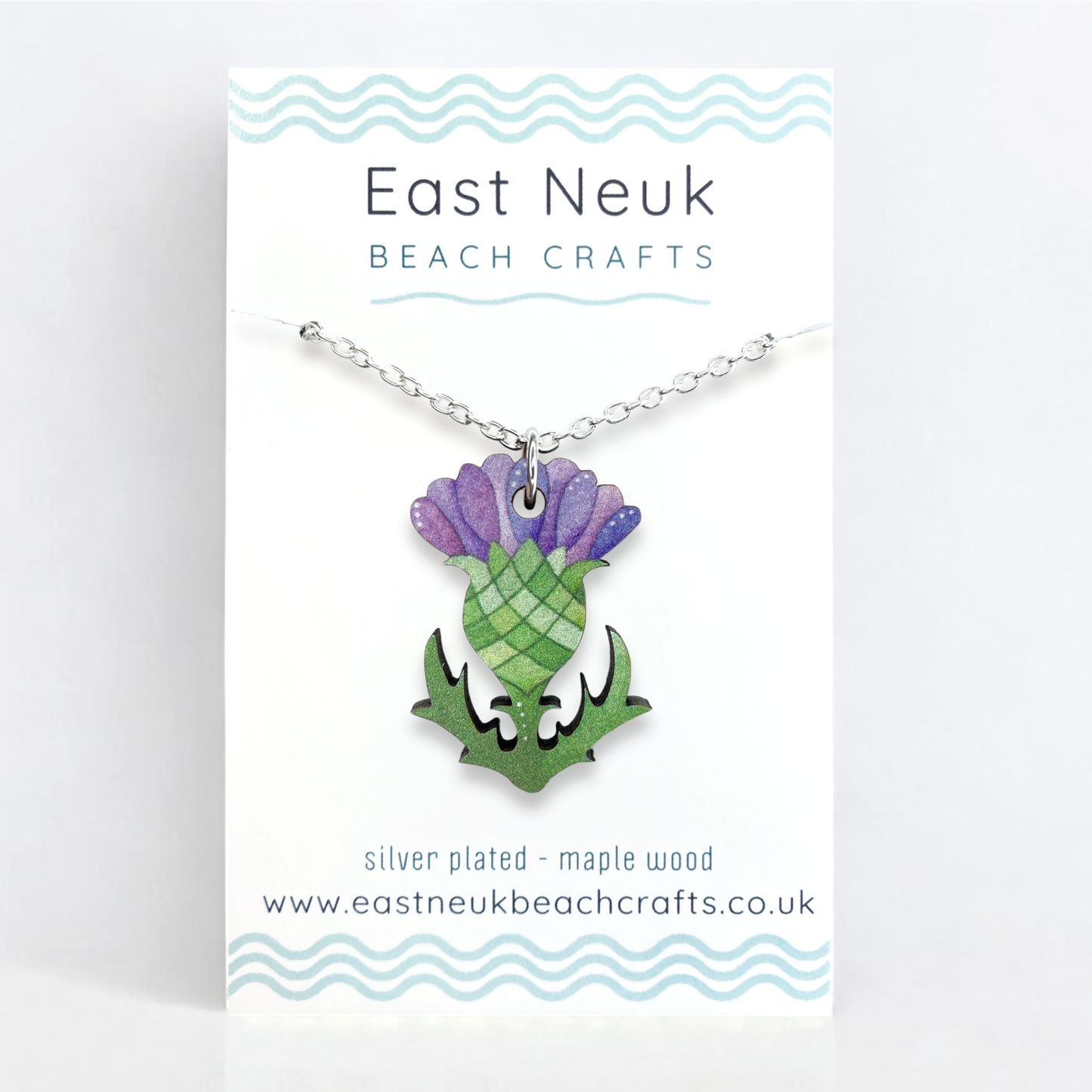 Thistle - Wooden Necklace - Maple Wood Seaside Pendant