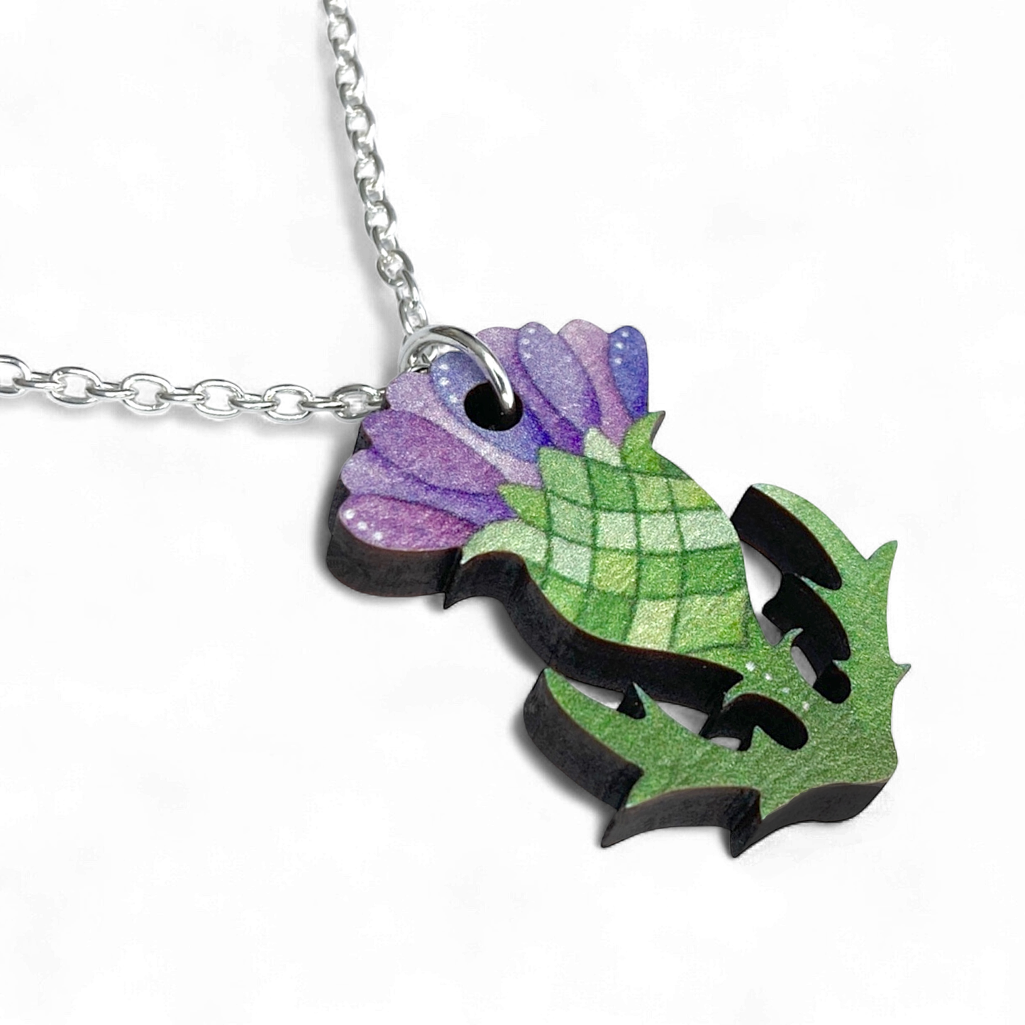 Thistle - Wooden Necklace - Maple Wood Seaside Pendant