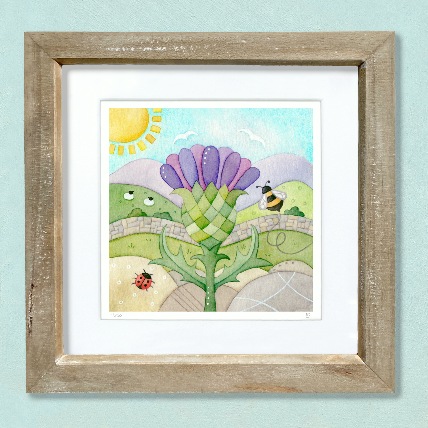 Framed Print - Highland Thistle - Scottish Watercolour Painting