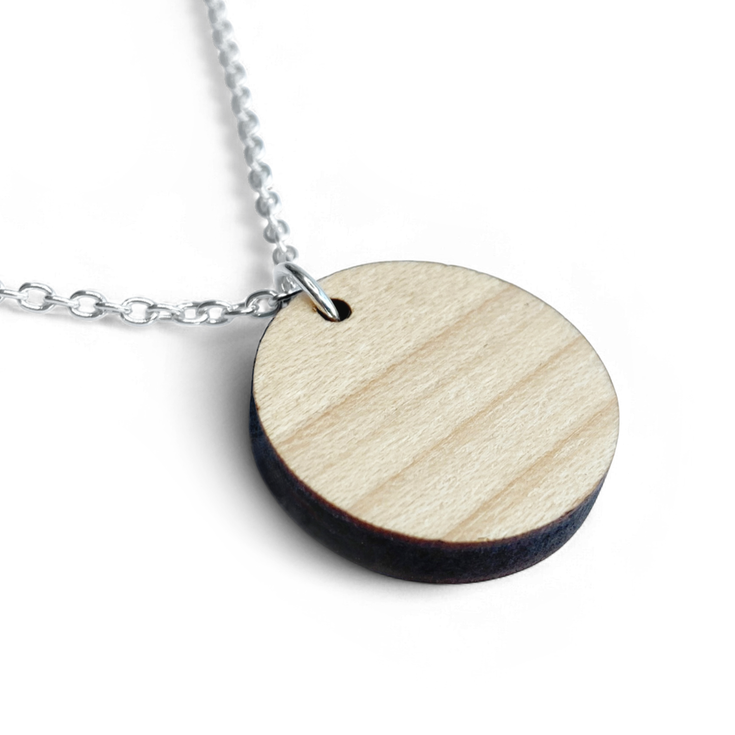 Wave Pattern - Wooden Necklace - Maple Wood Seaside Pendant