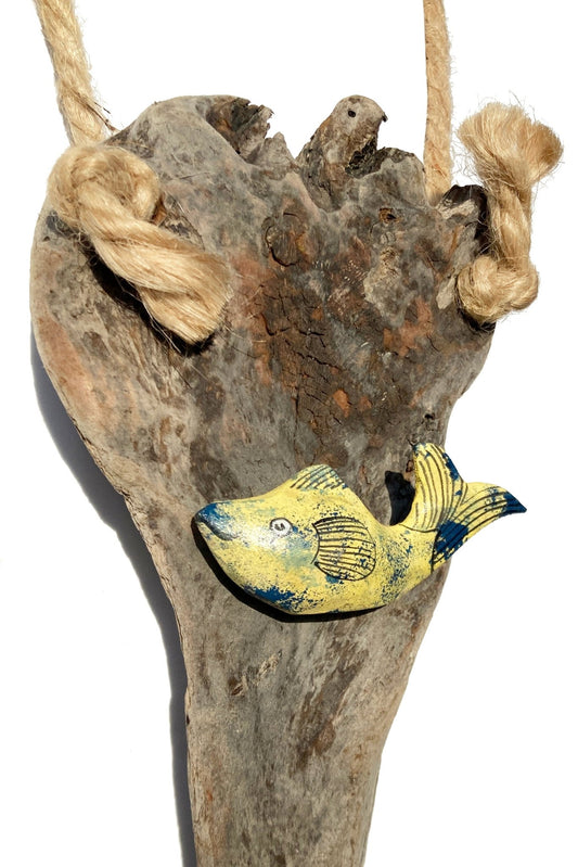 Fish, Driftwood & Rope Wall Hanging - New Zealand Driftwood - East Neuk Beach Crafts