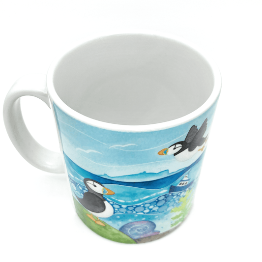 Puffin Mug - Isle of May - Seaside Watercolours, East Neuk of Fife - East Neuk Beach Crafts