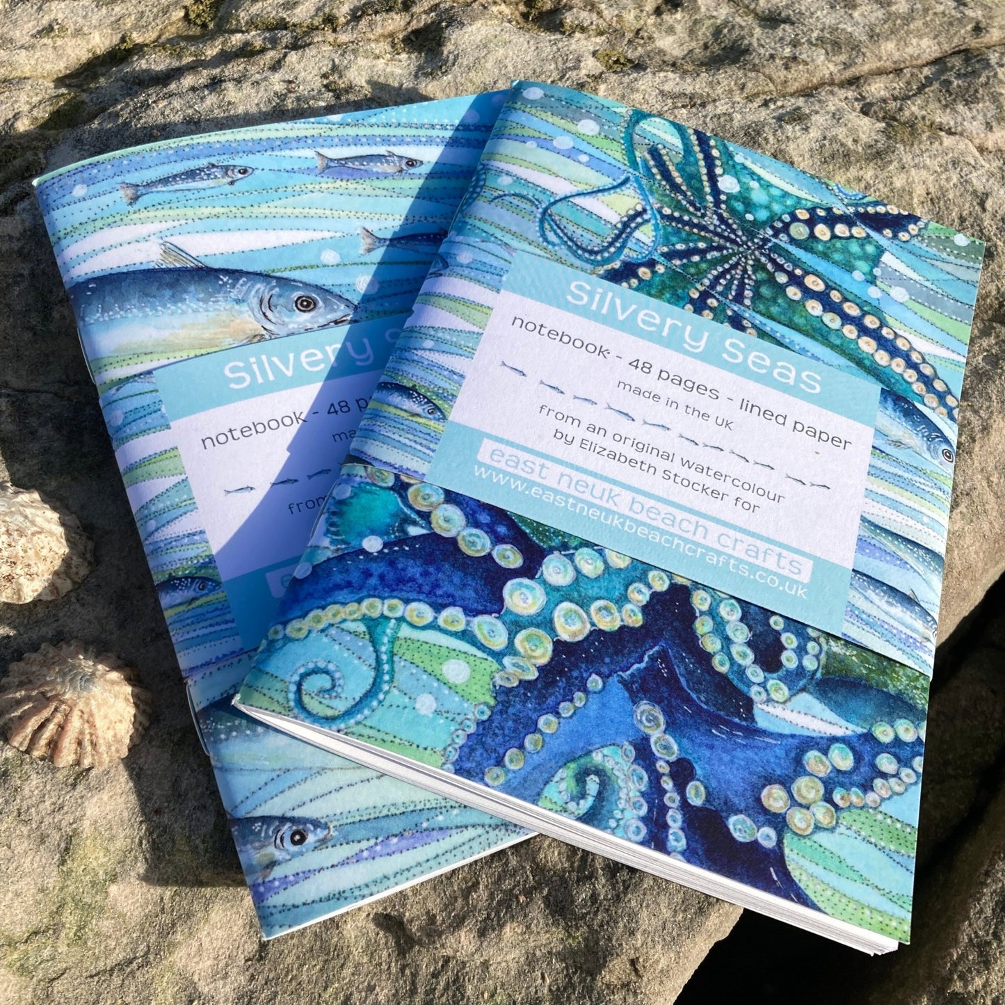 Small Octopus Notebook - A6 Pocket Notepad with Lined Paper - Seaside Stationery - East Neuk Beach Crafts