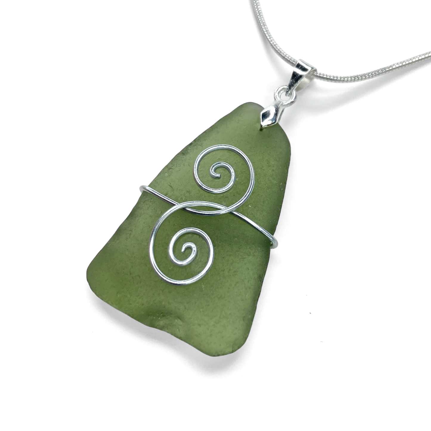 Sea Glass Necklace - Green Friendship Pendant - Scottish Jewellery