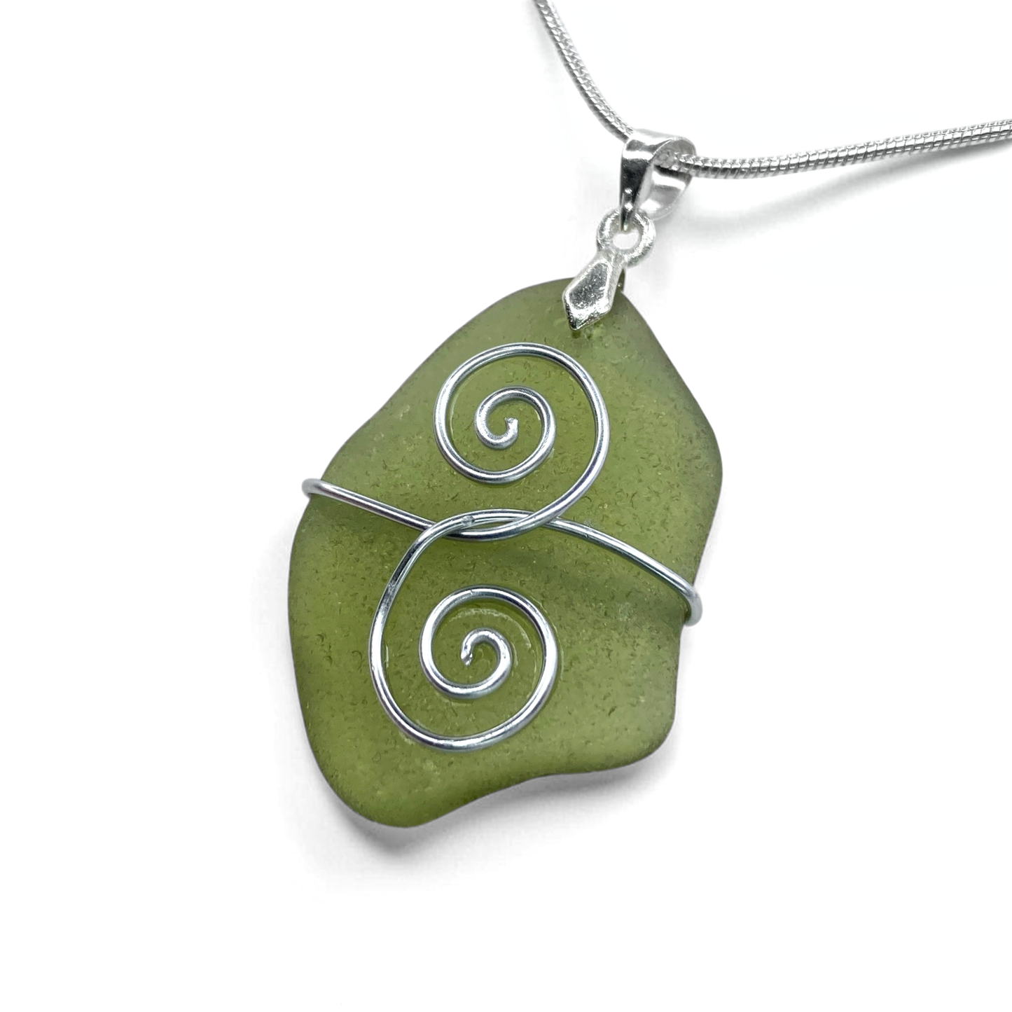 Sea Glass Necklace - Green Friendship Pendant - Scottish Jewellery