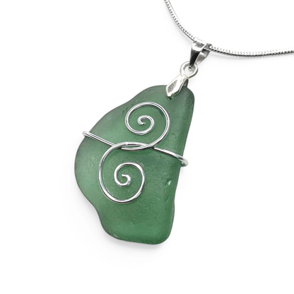 Sea Glass Necklace - Green Friendship Pendant - Scottish Jewellery