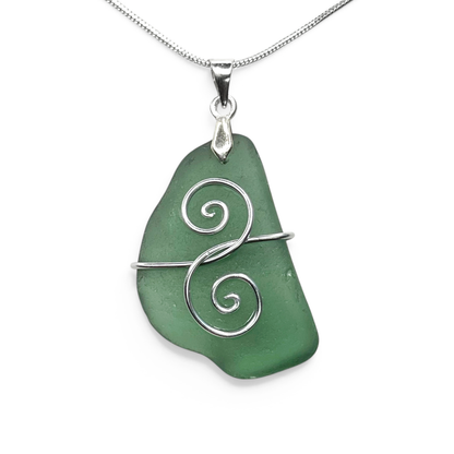 Sea Glass Necklace - Green Friendship Pendant - Scottish Jewellery