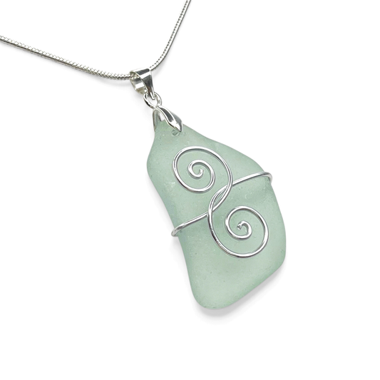 Sea Glass Necklace - Aqua Friendship Pendant - Scottish Jewellery