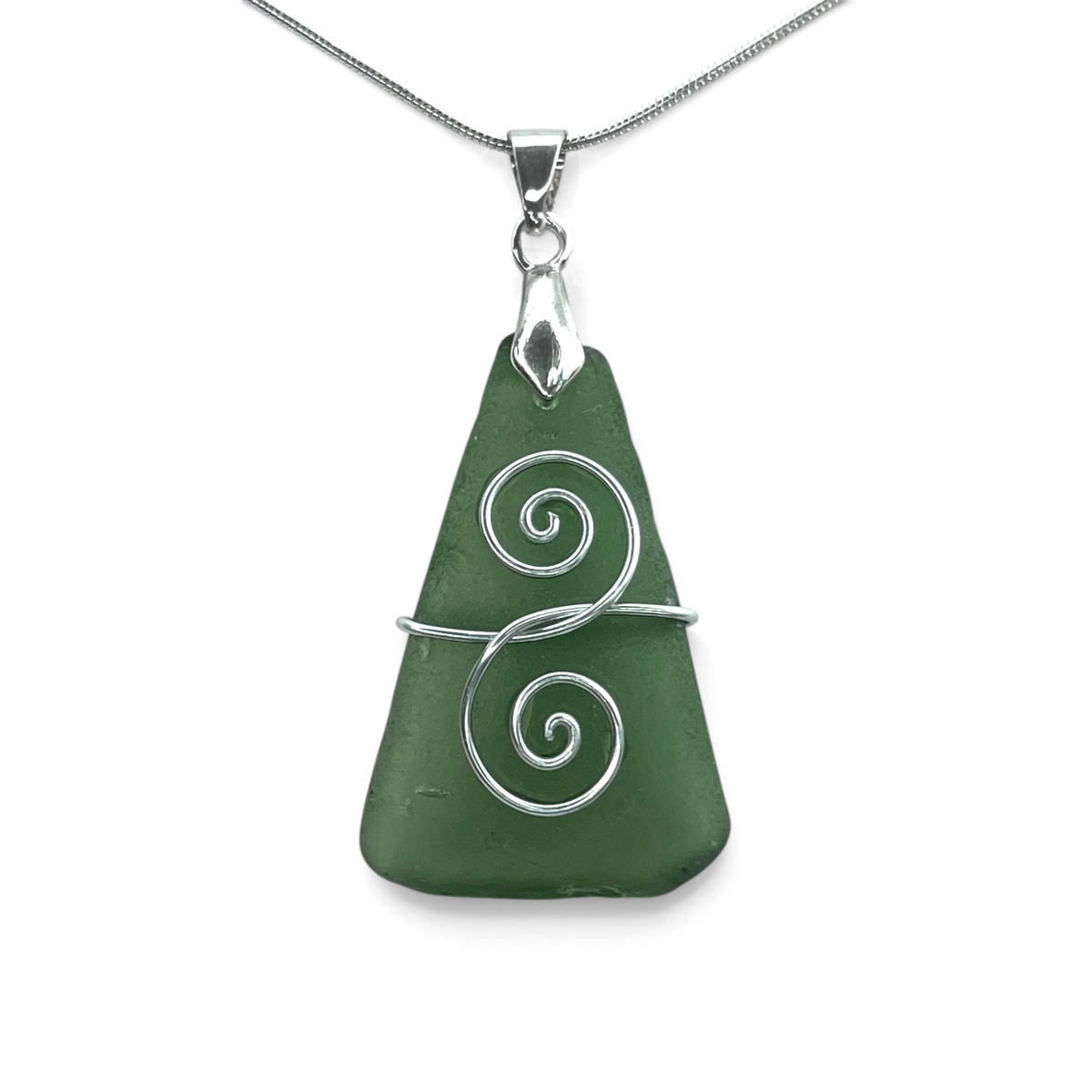 Sea Glass Necklace - Green Friendship Pendant - Scottish Jewellery