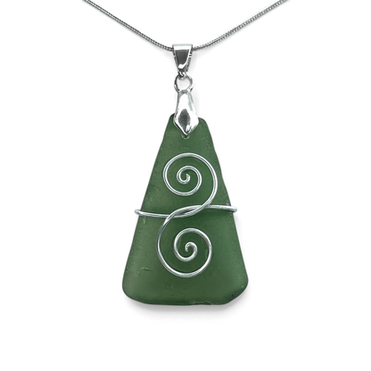 Sea Glass Necklace - Green Friendship Pendant - Scottish Jewellery