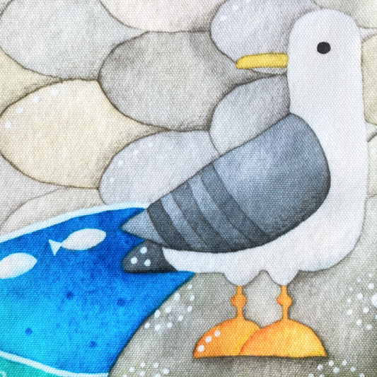 Seagull Shopping Bag - Fish and Chips - Seaside Tote Bag